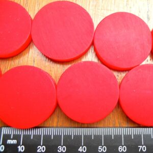 30mm Coin Solid Red