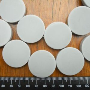 30mm Coin Solid Light Grey
