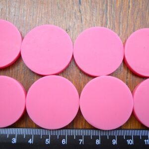 30mm Coin Solid Pink