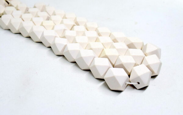 Faceted Hexagon White, solid