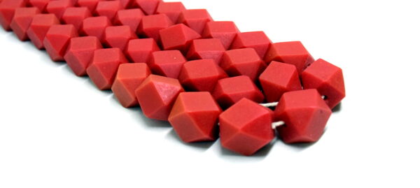 Faceted Hexagon - Red, solid