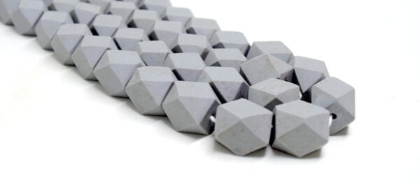 Faceted Hexagon - Grey, solid